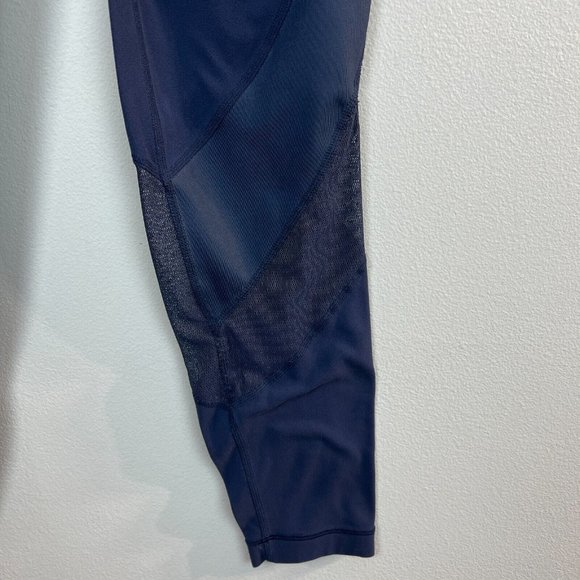 Athleta Mesh Shine Salutation Leggings 7/8‎ Small Womens Navy Blue Active… - Picture 5 of 15